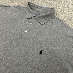 Polo Ralph Lauren Polo Shirt‎ 2XB Big Grey Performance Short Sleeve Pocket